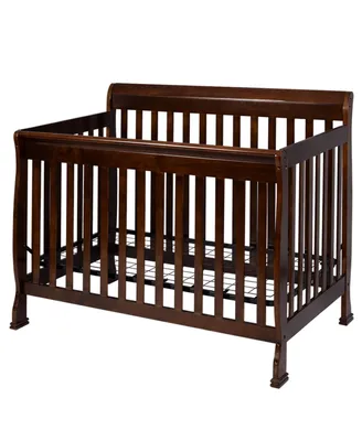 Coffee Pine Wood Baby Toddler Bed Convertible Crib Nursery