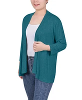 Ny Collection Women's Solid 3/4 Sleeve Cardigan