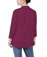 Women's 3/4 Sleeve Solid Cardigan