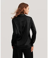 Lilysilk Women's Long Sleeves Collared Silk Blouse