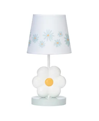 Lambs & Ivy Sweet Daisy White Floral Nursery/Child Lamp with Shade & Bulb