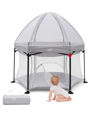 Costway Baby 1PCS 53'' Outdoor Playpen w/ Canopy & Carrying Bag Portable