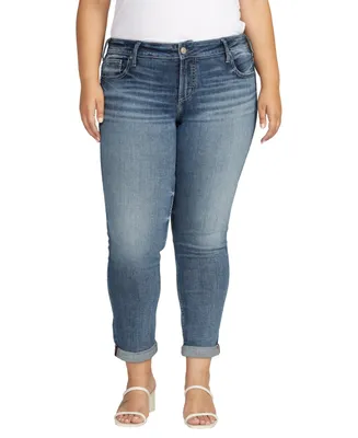 Silver Jeans Co. Plus Size Girlfriend Mid Rise Slim Leg Jeans