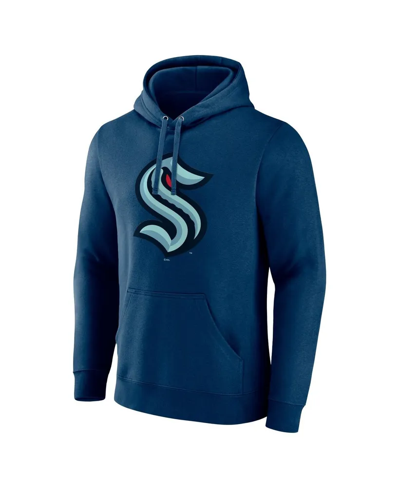 Men's Fanatics Deep Sea Blue Seattle Kraken Primary Logo Pullover Hoodie