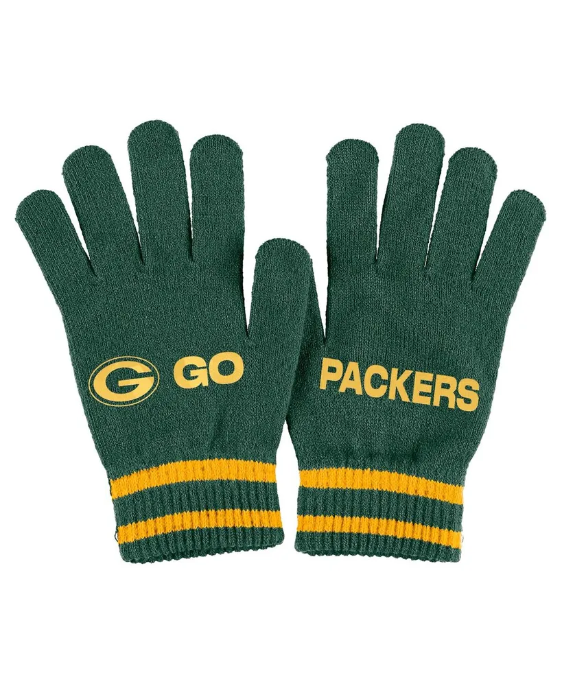 Women's Wear by Erin Andrews Green Green Bay Packers Double Jacquard Cuffed Knit Hat with Pom and Gloves Set