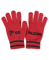 Women's Wear by Erin Andrews Red Atlanta Falcons Double Jacquard Cuffed Knit Hat with Pom and Gloves Set