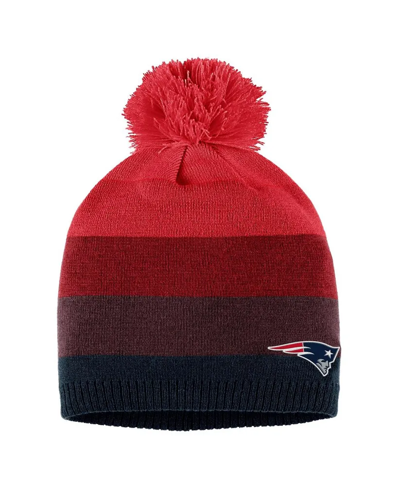 Women's Wear by Erin Andrews Red New England Patriots Ombre Pom Knit Hat and Scarf Set
