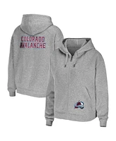 Women's Wear by Erin Andrews Heather Gray Colorado Avalanche Full-Zip Hoodie