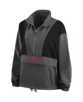 Women's Wear by Erin Andrews Charcoal Cleveland Guardians Packable Half-Zip Jacket