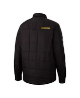 Men's Colosseum Black Iowa Hawkeyes Detonate Quilted Full-Snap Jacket