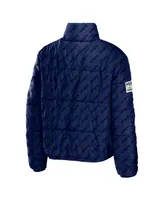 Women's Wear by Erin Andrews Navy New England Patriots Puffer Full-Zip Jacket