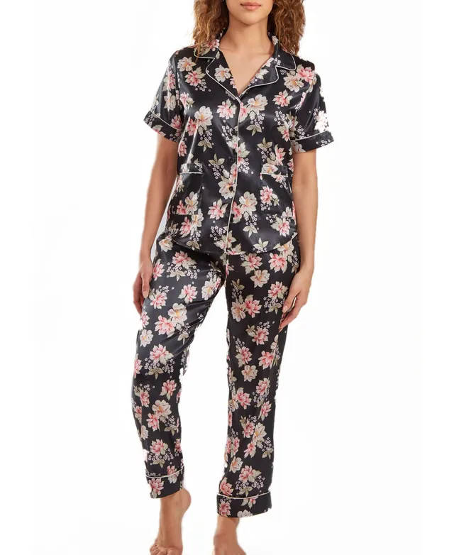 Free People Pillow Talk Floral Printed Button-Front Satin Pajama