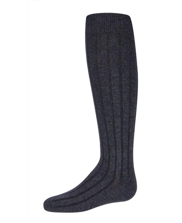 Thin Ribbed Athletic Stripe Cotton Blend Knee High Socks