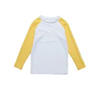 Toddler, Child Boys White Yellow Sleeve Sustainable Ls Rash Top