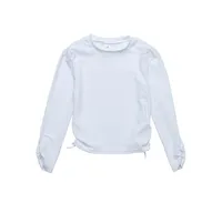 Toddler, Child Girls White Rouched Ls Rash Top