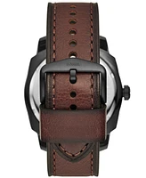 Fossil Men's Machine Quartz Brown Leather Strap Watch, 49mm