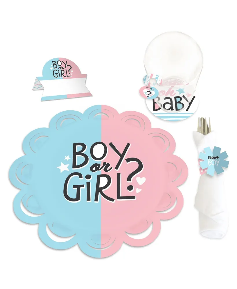 Big Dot Of Happiness Baby Gender Reveal Party Paper Charger & Decor  Chargerific Kit Setting for 8