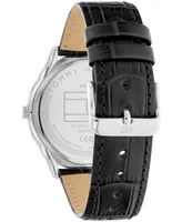 Tommy Hilfiger Men's 2H Black Leather Strap Watch 43mm