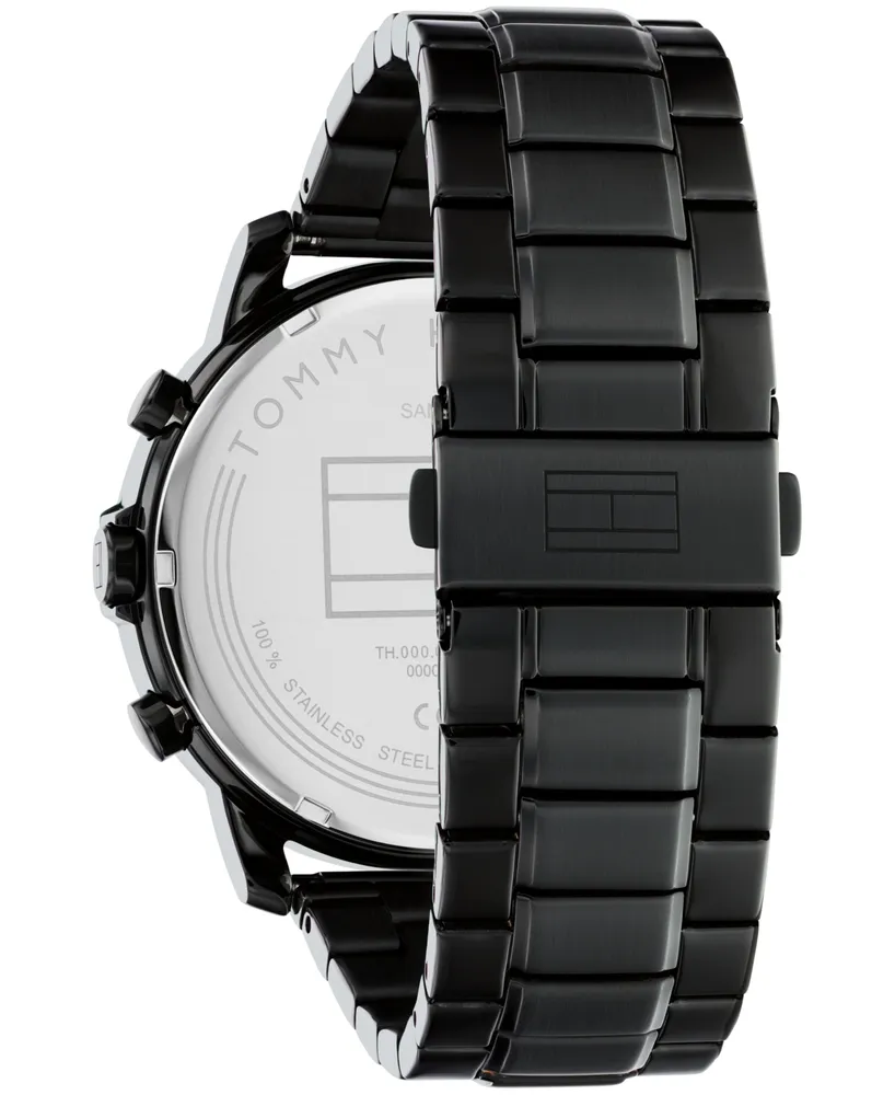 Tommy Hilfiger Men's Multifunction Black Stainless Steel Link Bracelet Watch 46mm