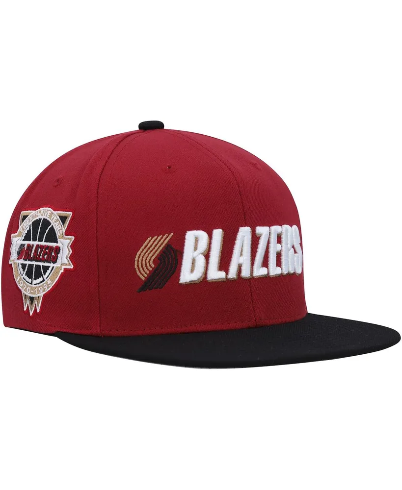 Men's Mitchell & Ness Red Portland Trail Blazers Hardwood Classics Free Bird Snapback Hat