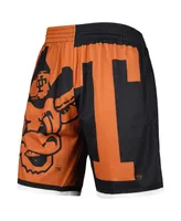 Men's Mitchell & Ness Texas Orange, Black Texas Longhorns Big Face 5.0 Fashion Shorts