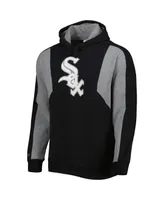 Men's Mitchell & Ness Black, Gray Chicago White Sox Colorblocked Fleece Pullover Hoodie