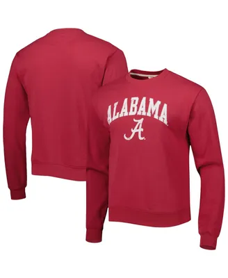 Men's League Collegiate Wear Crimson Alabama Tide 1965 Arch Essential Fleece Pullover Sweatshirt
