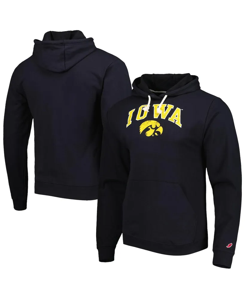 Men's League Collegiate Wear Black Iowa Hawkeyes Arch Essential Fleece Pullover Hoodie