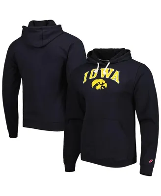Men's League Collegiate Wear Black Iowa Hawkeyes Arch Essential Fleece Pullover Hoodie