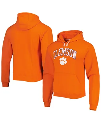 Men's League Collegiate Wear Orange Clemson Tigers Arch Essential Fleece Pullover Hoodie