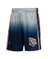 Men's Mitchell & Ness Gray, Blue New Jersey Nets 2006/07 Hardwood Classics Fadeaway Reload 3.0 Swingman Shorts