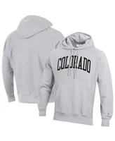 Men's Champion Heathered Gray Colorado Buffaloes Team Arch Reverse Weave Pullover Hoodie