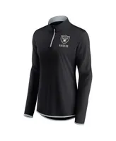 Women's Fanatics Black Las Vegas Raiders Worth the Drive Quarter-Zip Top