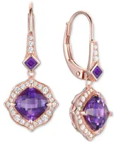 3-Pc. Set Lab-Grown Sapphire (5-7/8 ct. t.w.) & White (3/4 Heart Pendant Necklace, Ring, Stud Earrings 14k Gold-Plat