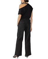 Sanctuary Women's Solid Reissue Straight-Leg Cargo Pants