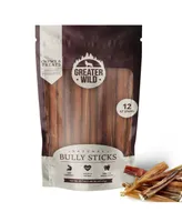 Greater Wild 12" Single-Ingredient Beef Bully Sticks, Natural Dog Treats