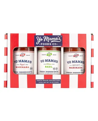 Yo Mama's Foods Gourmet Keto Gift Set and Care Package | Includes (1) Marinara Sauce (1) Tomato Basil & | (1) Spicy Marinara Sauce | Low