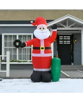 Homcom 8' Christmas Inflatable Santa Claus Blow-Up Yard Decoration - Multi