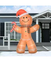 Homcom 8' Christmas Inflatable Gingerbread Man Outdoor Yard Decoration - Multi