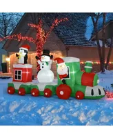 Homcom 11' Christmas Inflatable Holiday Train Outdoor Yard Decoration - Multi