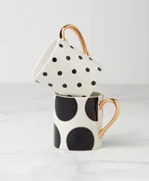 Kate Spade on the Dot Assorted Mugs 2 Piece Set, Service for 2