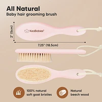 KeaBabies Baby Hair Brush, Oval Cradle Cap Soft Brush for Infant, Newborn Hairbrush Girls, Boys, Scalp