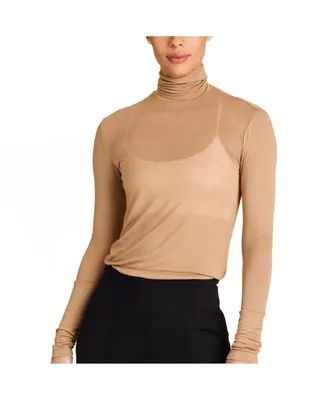 Alala Plus Adult Women Washable Cashmere Turtleneck Long Sleeve T-Shirt