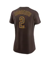 Women's Nike Xander Bogaerts Brown San Diego Padres Name and Number T-shirt