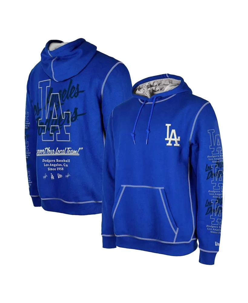 Men's New Era Royal Los Angeles Dodgers Team Split Pullover Hoodie