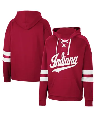 Men's Colosseum Crimson Indiana Hoosiers Lace-Up 4.0 Pullover Hoodie