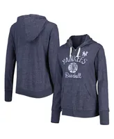 Women's Touch Navy New York Yankees Training Camp Tri-Blend Full-Zip Hoodie