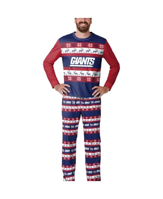 Men's Foco Navy New York Giants Team Ugly Pajama Set