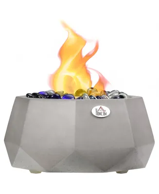 9" Portable Concrete Tabletop Fireplace Light Grey