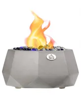 9" Portable Concrete Tabletop Fireplace Light Grey